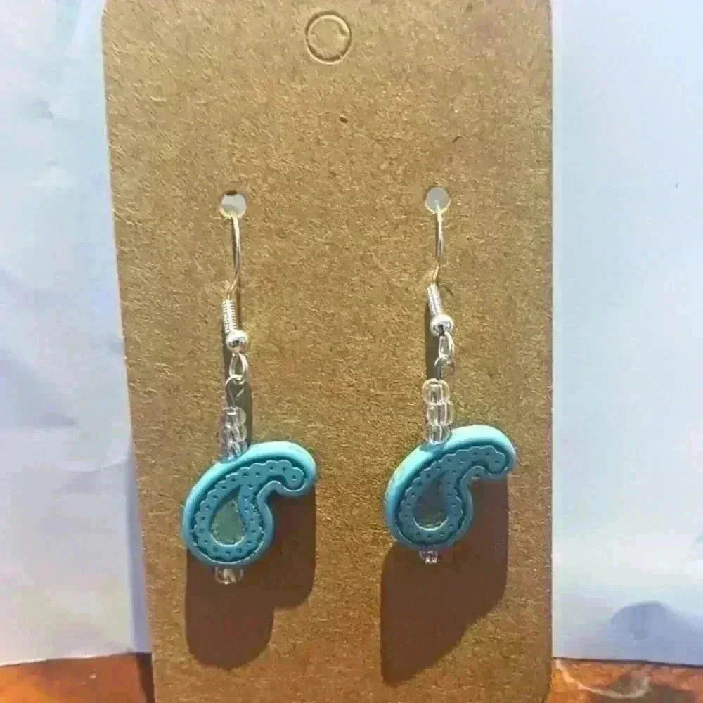 Turquoise paisley 925 earrings